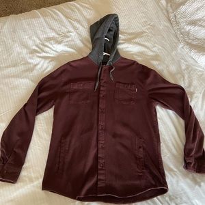 Active hooded button up